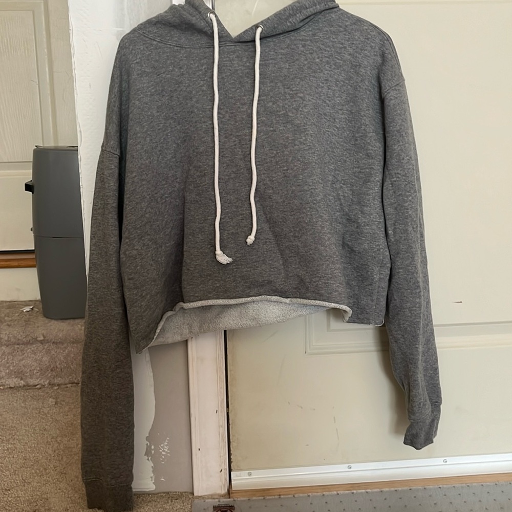 Cropped Gray Hoodie